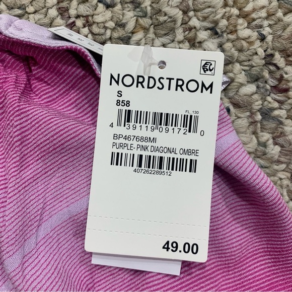 BP Halter Midi Dress Purple Pink Diagonal Ombre Stripe - Size Small - Picture 6 of 8